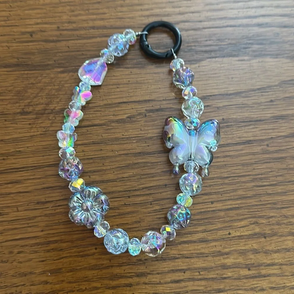Beaded charm keychain